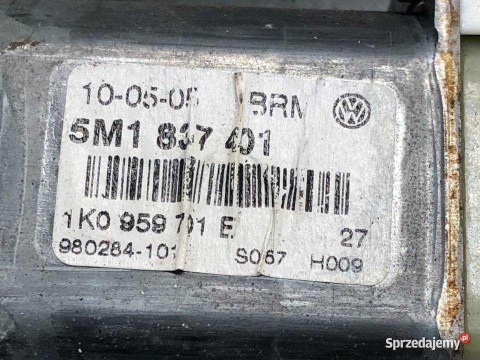 PODNOŚNIK SZYBY LEWY PRZÓD VW GOLF PLUS V