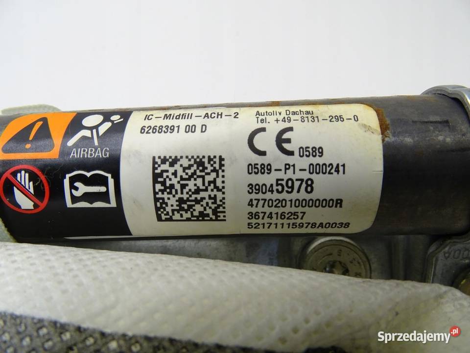 KURTYNA POWIETRZNA AIRBAG PRAWA OPEL CORSA E 5D osobowe Poduszki powietrzne