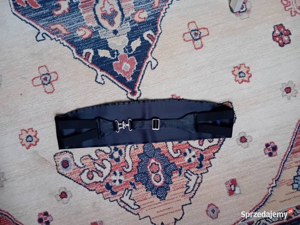 satynowy długi pas smokingowy czarny Rozmiar 54 Męska