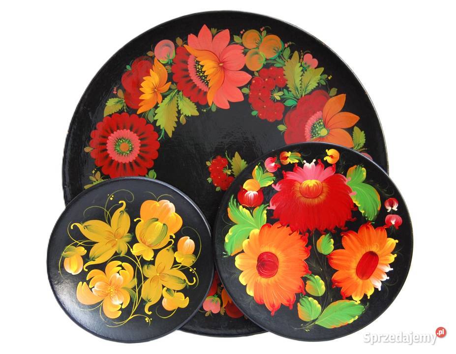 Drewniany malowany talerz do powieszenia lubelskie Lublin