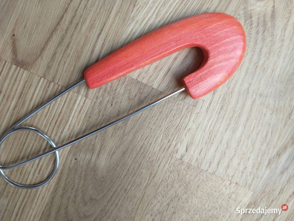 Czerwona agrafka drewno do szala rękodzieło Łódź sprzedam