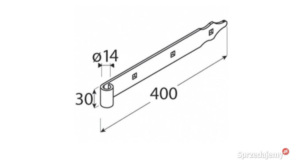 2 x ZAWIAS PASOWY 4004 mm Ozdobny do bram furtek