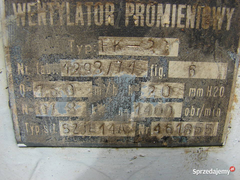 Wentylator promieniowy dmuchawa wyciąg Starogard Gdański sprzedam