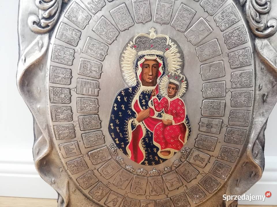 Piękny ryngraf z Matką Boską Częstochowską Łódź