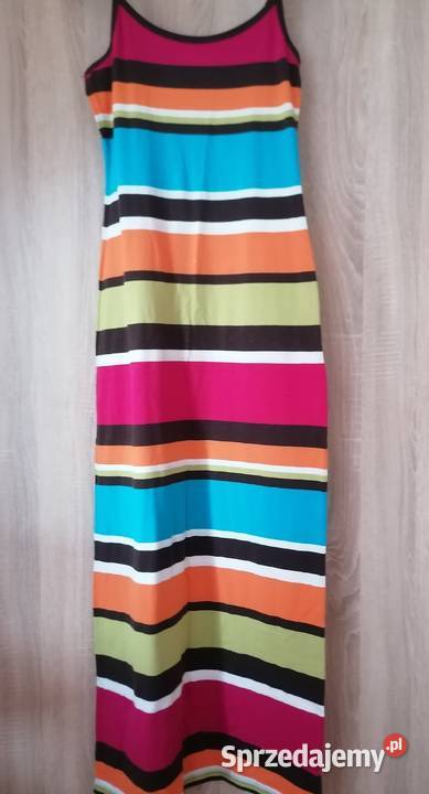 Sukienka letnia długa kolorowa w paskiRozmiar M kolorowy Łódź