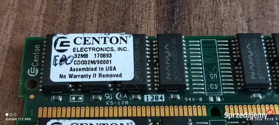 Pamięci 64MB EDO SIMM Chełmża