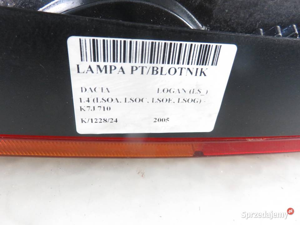 LAMPA PRAWA TYLNA DACIA LOGAN 8200211019 osobowe Lampy tylne