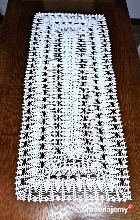 Bieżnik serwetka na szydełku rękodzieło biała Poznań