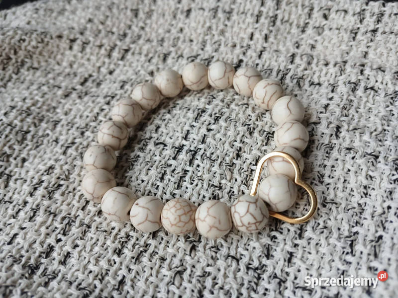 Bransoletka damska z Howlitu 10mm z konturem Kielce