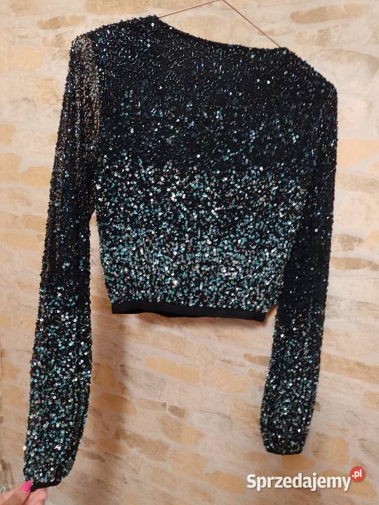 38M Handmade Bogato zdobiona cekinami bluzka Kraków sprzedam