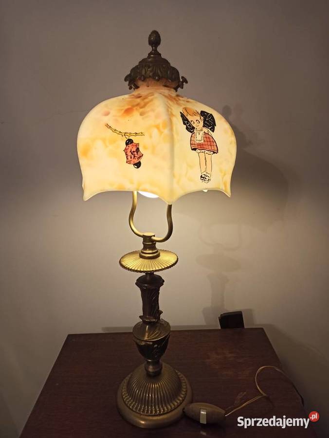 Stylowa lampa stojąca brąz lampka Budzyń