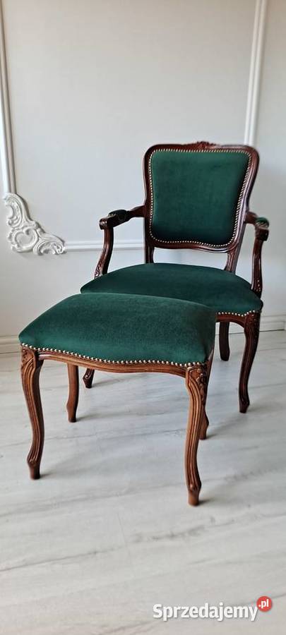 Stylowy fotel butelkowa zieleń Ludwik 64cm zachodniopomorskie Szczecin