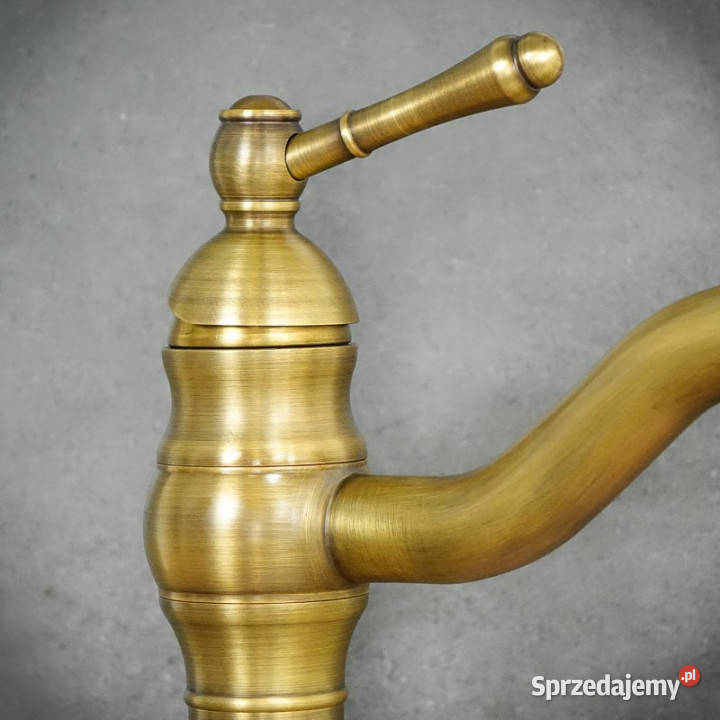 Bateria umywalkowa stojąca antyczny mosiądz Chmielnik sprzedam
