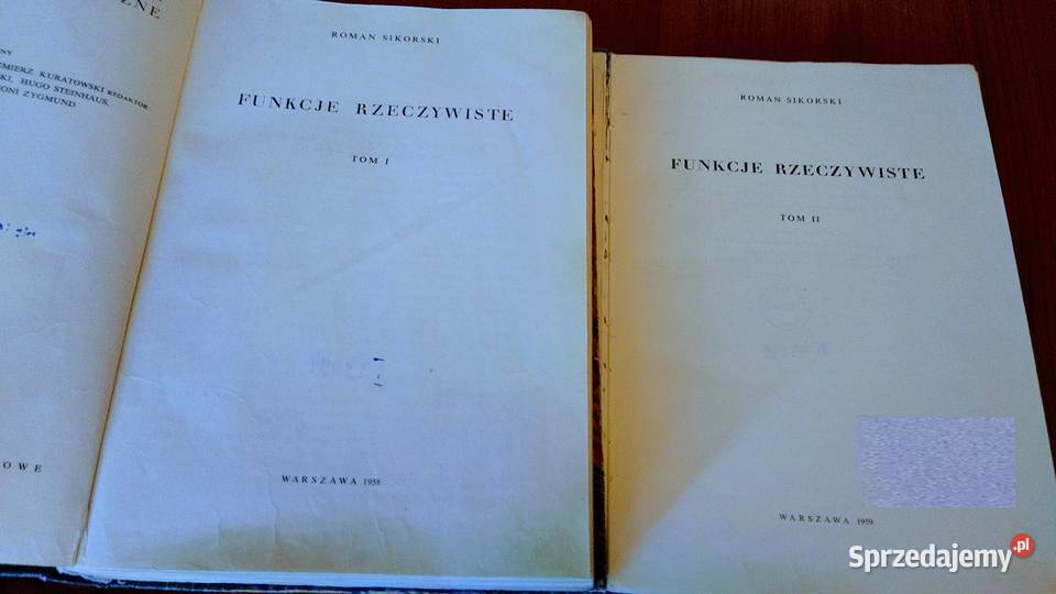 Funkcje rzeczywiste Tom 1 2 Monografie Książki naukowe i popularnonaukowe pomorskie Gdańsk