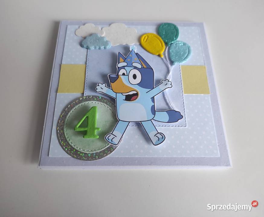 Kartka ręcznie robiona na urodziny Blue Łódź