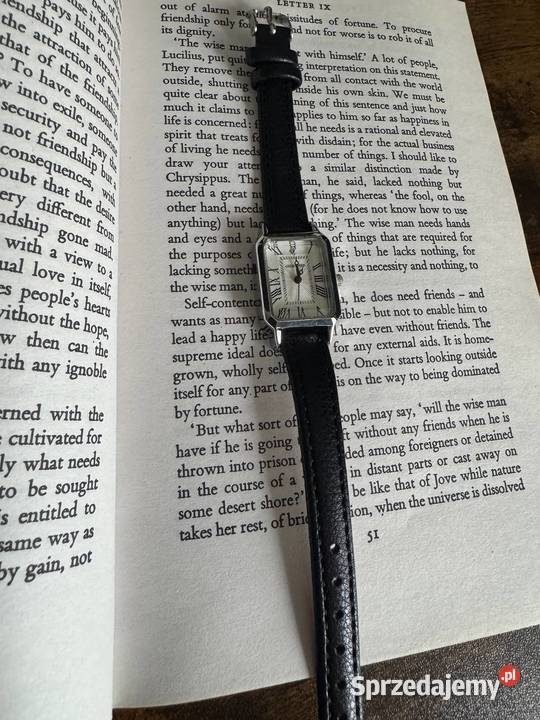 Retro Rectangular Black Watch Zegarek Old Money Włocławek