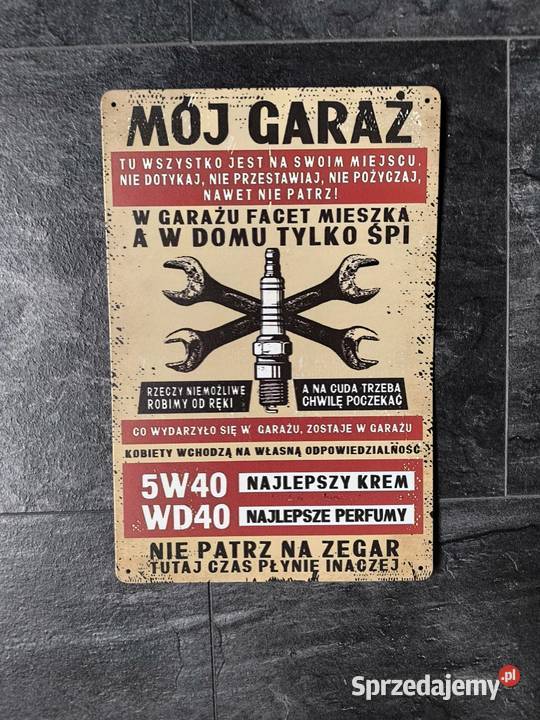 Tabliczka metalowa Mój Garaz plakat poster śląskie Częstochowa