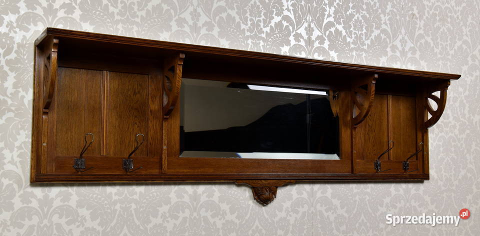 Wisząca garderoba secesja wieszak półka antyk Swarzędz sprzedam