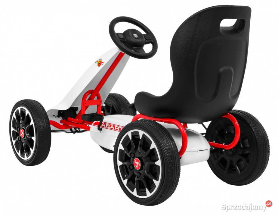 Gokart ABARTH biały koła EVA 30 napęd łańcuchowy Rowerki i pojazdy Warszawa
