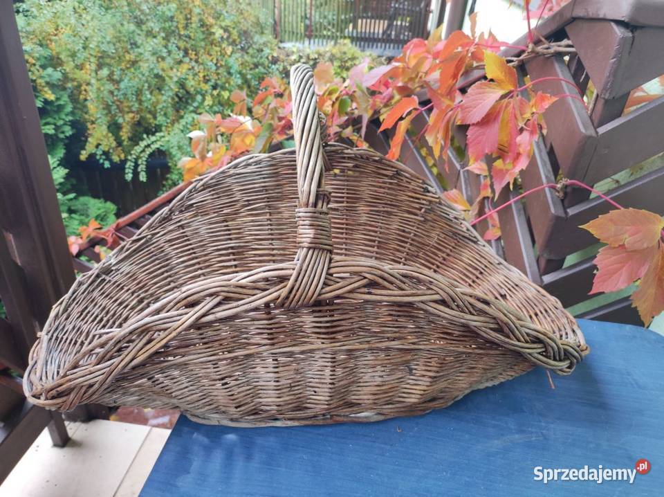 kosz wiklinowy duży na drewno wyposażene