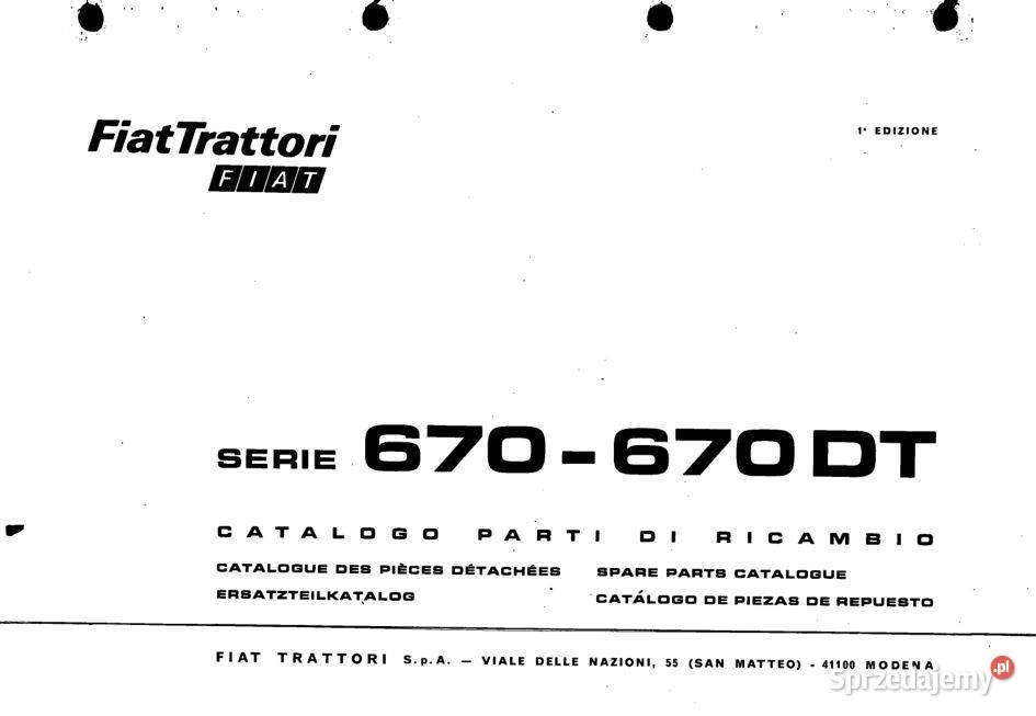 Fiat 670 670DT 750 750DT katalog częsci sprzedam