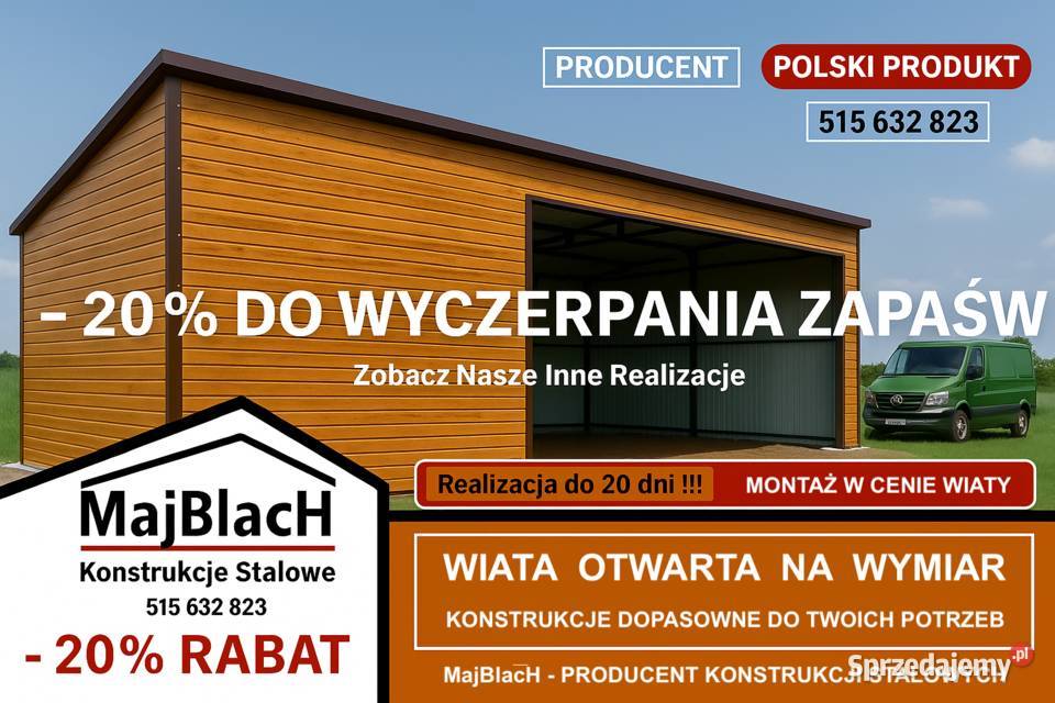 Wysoki Garaż Blaszany Ocynkowany Magazyn Krapkowice