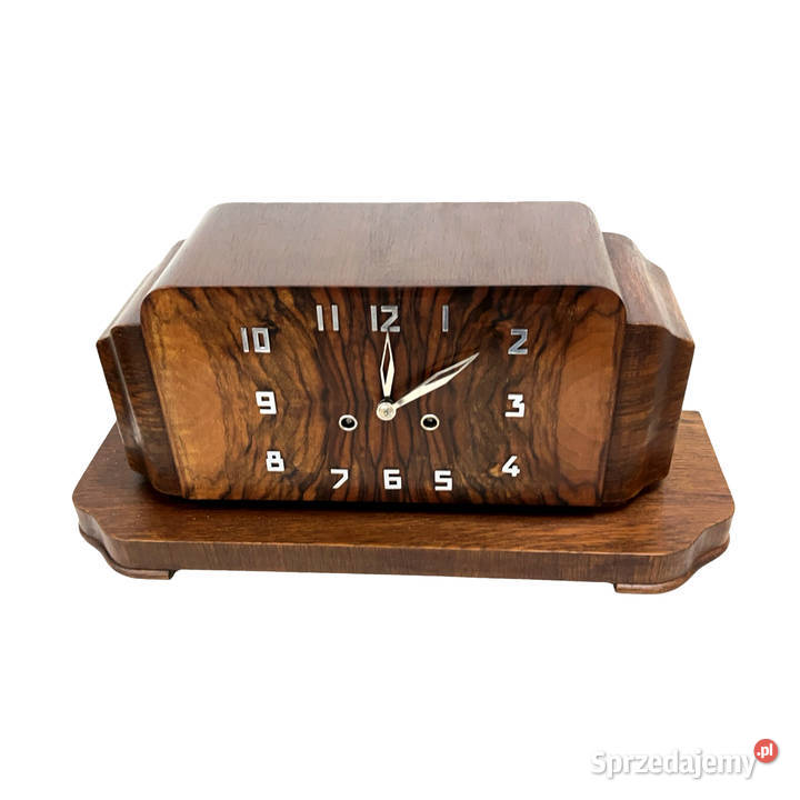 Zegar kominkowy Art Deco fornir orzechowy Warszawa