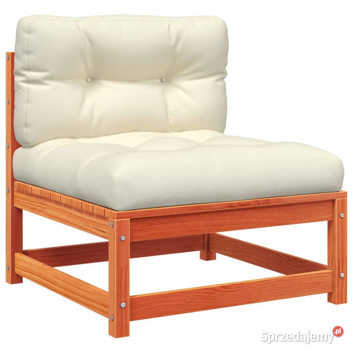 Ogrodowa sofa bez podłokietników z poduszkami i