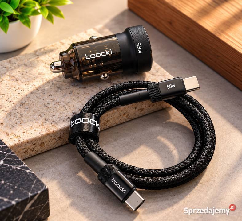 Ładowarka Samochodowa USBC USB Szybka 60W Kabel