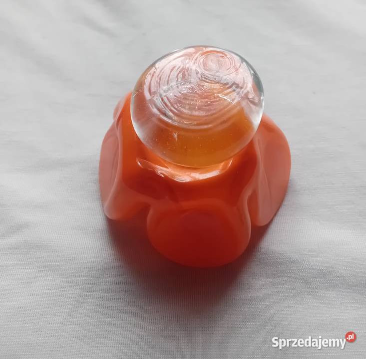 Ręcznie formowany szklany świecznik w stylu Koźminek sprzedam