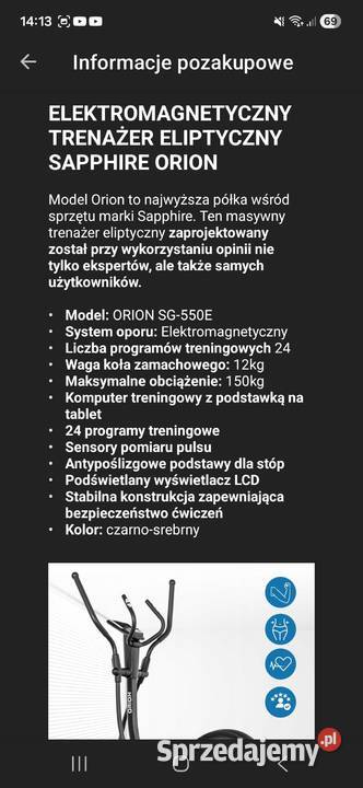 Orbitrek orbiterek Orion Grybów