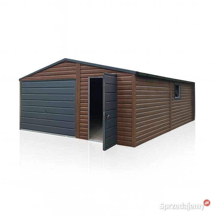 Garaż Blaszany dwuspadowy 57 Ciemny Orzech Gołkowice