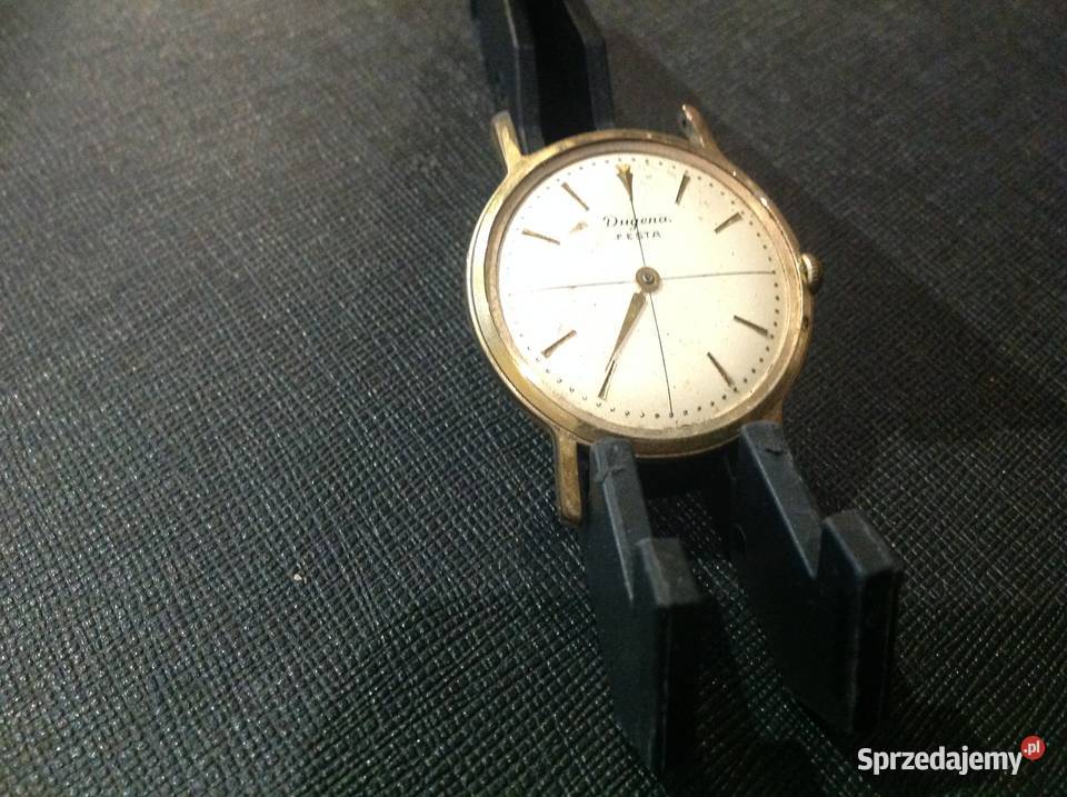 Stary Zegarek Pozłacany Męski DUGENA FESTA Nowa Sól