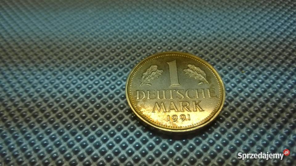 moneta Niemcy 1 marka 1991 złocona 033 Warszawa