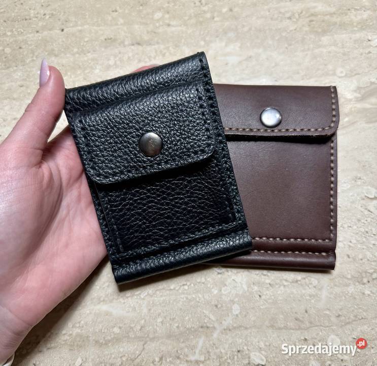 Portfel ręcznie szyty z dodatkową kieszonką na Maciejowice