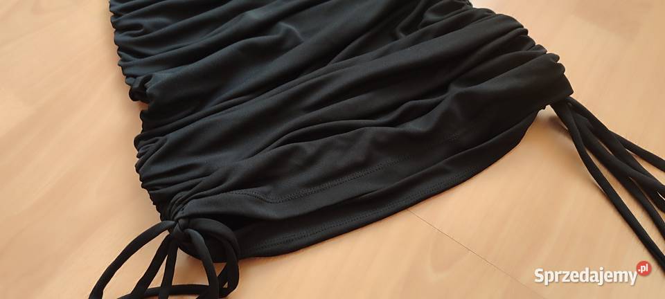 Sukienka czarna regulacja długości NOWA bez czarny podkarpackie Połomia