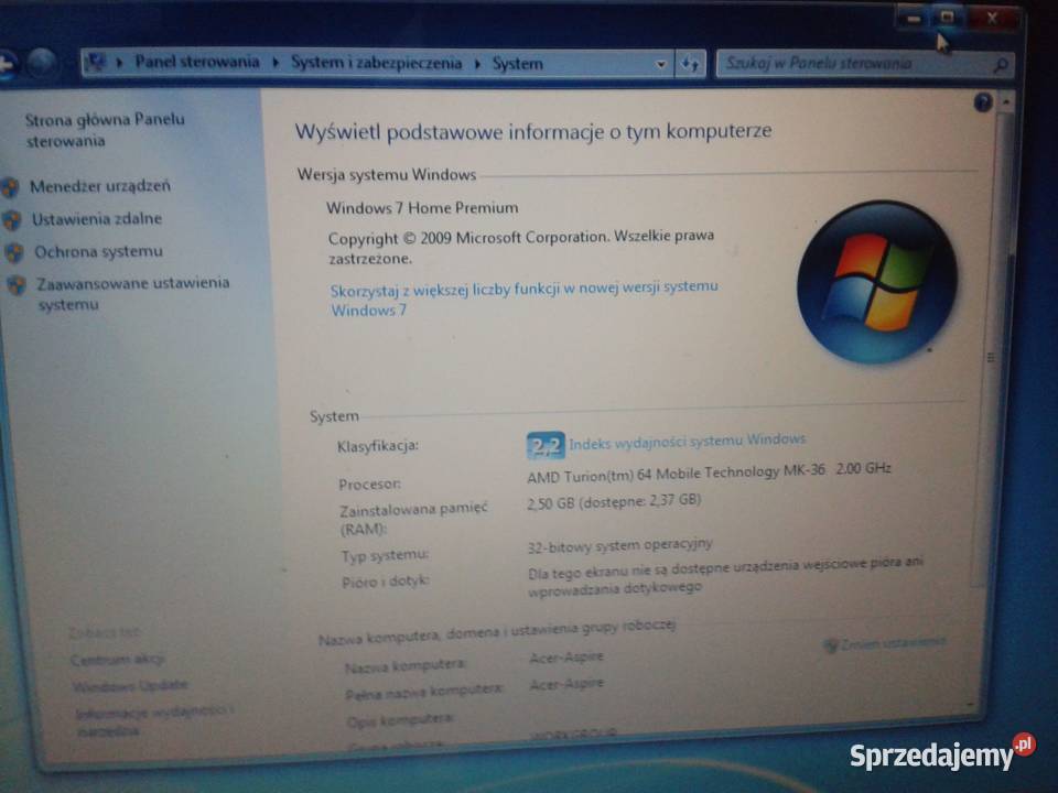 Laptop Acer Aspire Acer mazowieckie Warszawa sprzedam