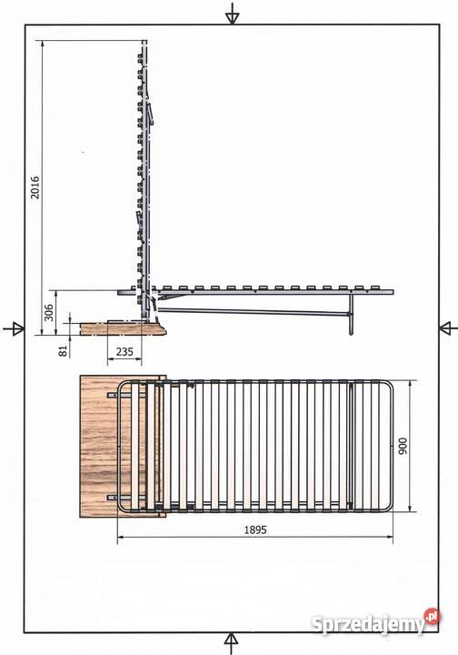 ŁÓŻKO składane Pionowo 90cm Jastrzębie-Zdrój