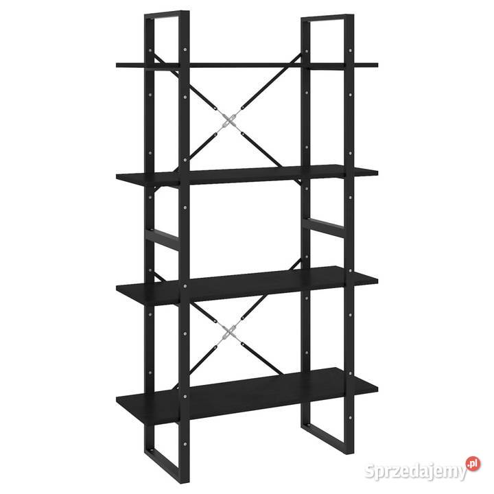 Regał na książki 4 półki czarny 80x30x140 drewno Warszawa