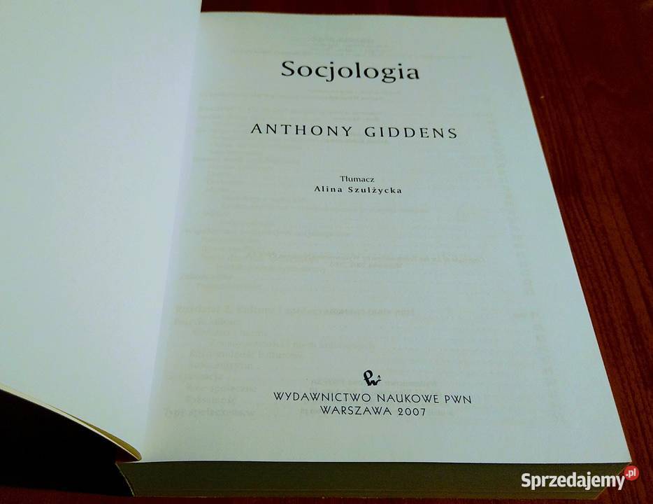 Socjologia Anthony Giddens 2007 Gdańsk sprzedam