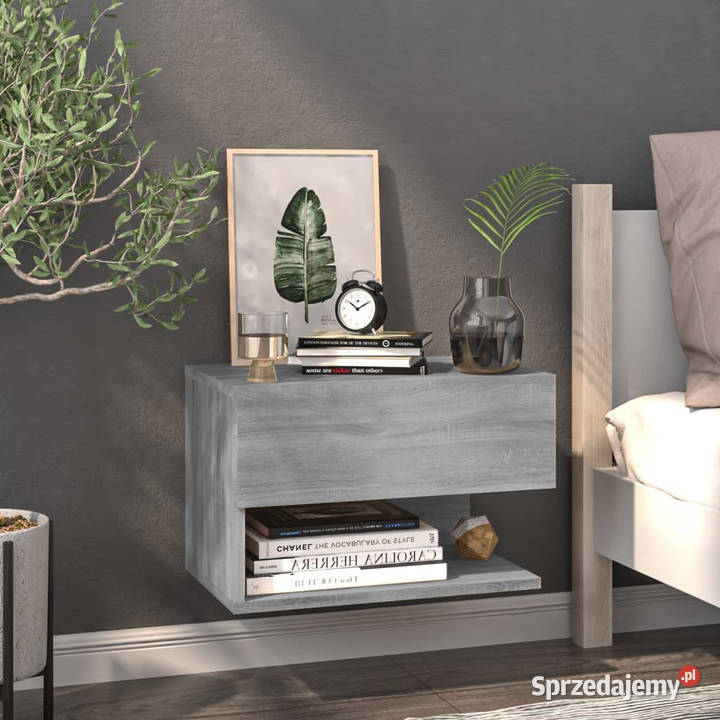 Wisząca szafka nocna szary dąb sonoma WM816948 Nocne Warszawa
