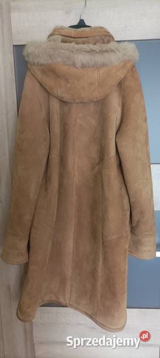 Kożuch damski z kapturem rozmiar M stan skóra brązowy/beżowy Bydgoszcz