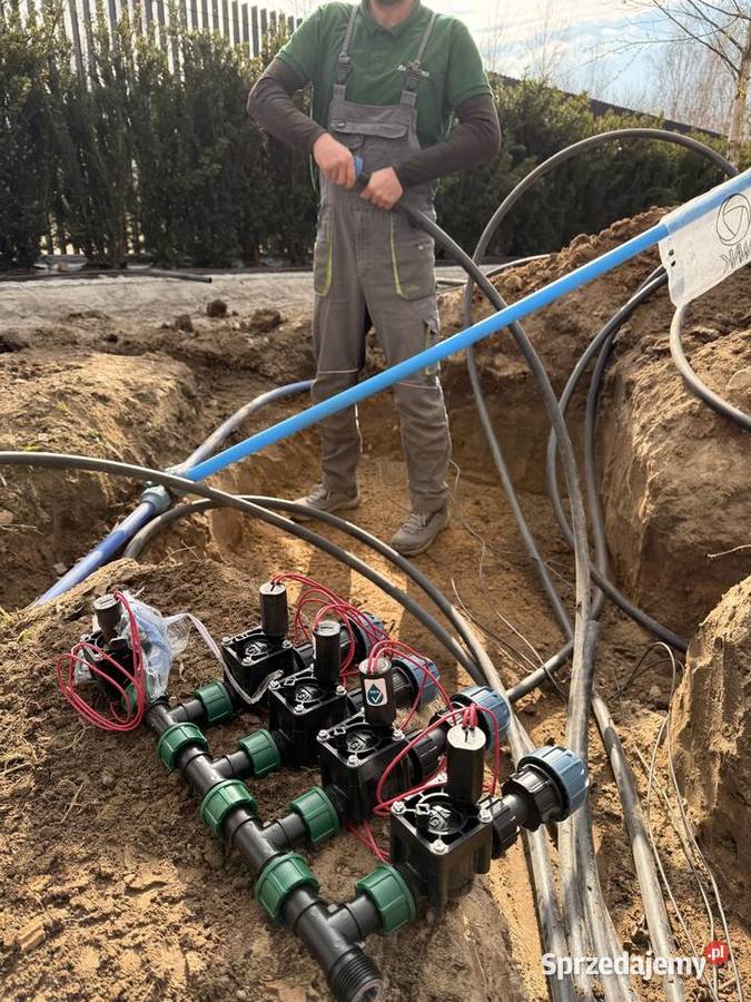 Ogrody trawniki nawodnienia minikoparka Montaż systemów nawadniających Zgierz