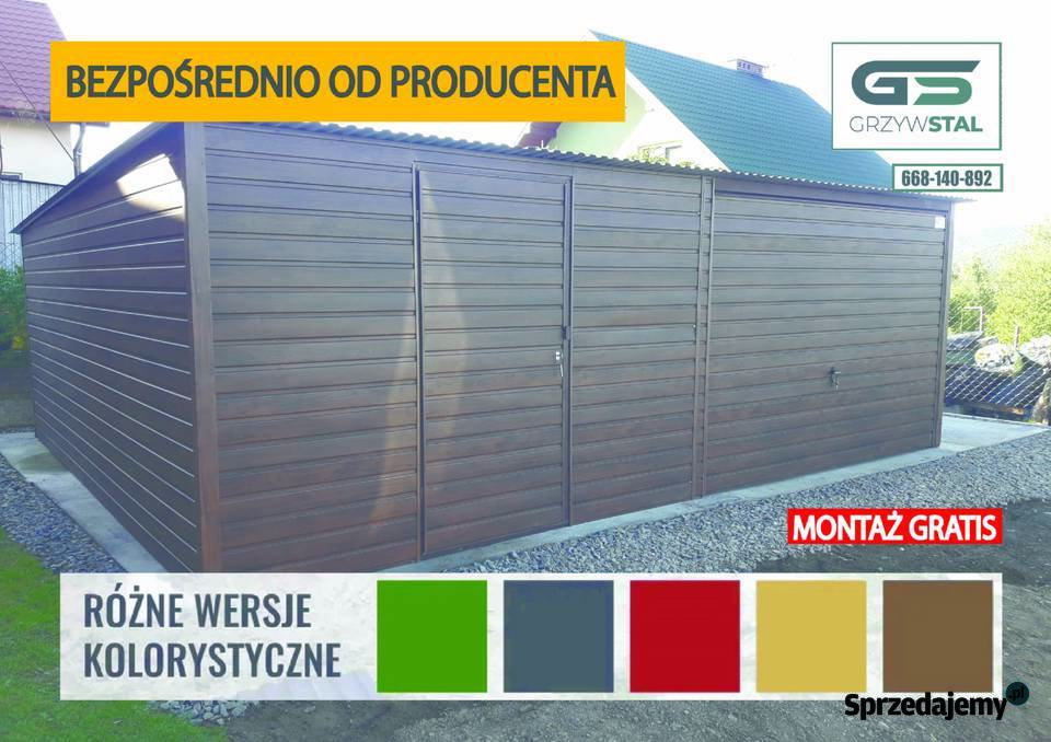 Garaż Blaszany JEDNOSPADOWY Drewnopodobny Wiatka Końskie