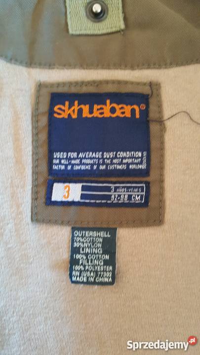 Kurtka jesiennowiosenna firmy Skhuaban na 3 3 lata+ sprzedam