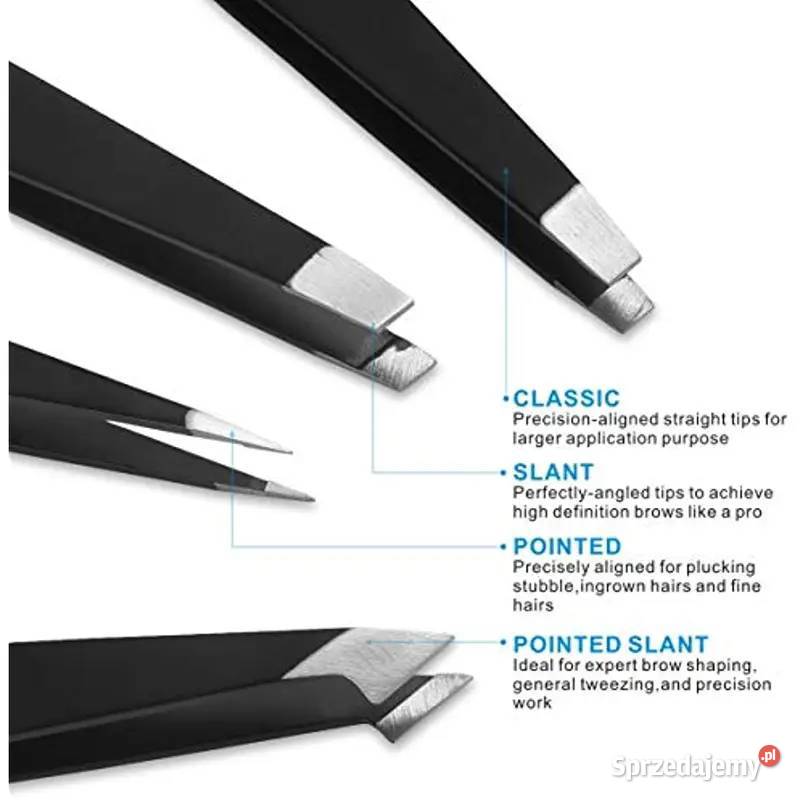 Pęseta Do Brwi Ze Stali Nierdzewnej Czarna AS sprzedam
