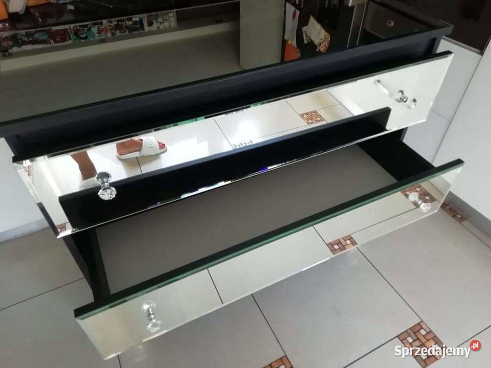 Komoda czarna lustrzana 100 3 szuflady małopolskie Nowy Sącz