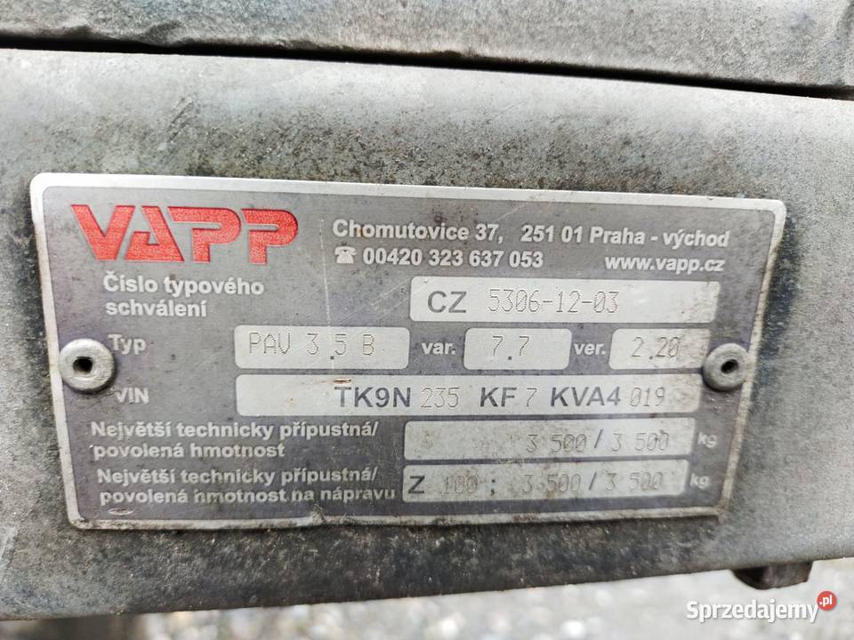 VAPP przyczepą ciężarowa Tarnów sprzedam