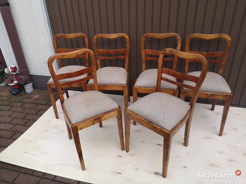 Krzesła ARTDECO Stare Antyk Komplet 6 Sztuk Swarzędz