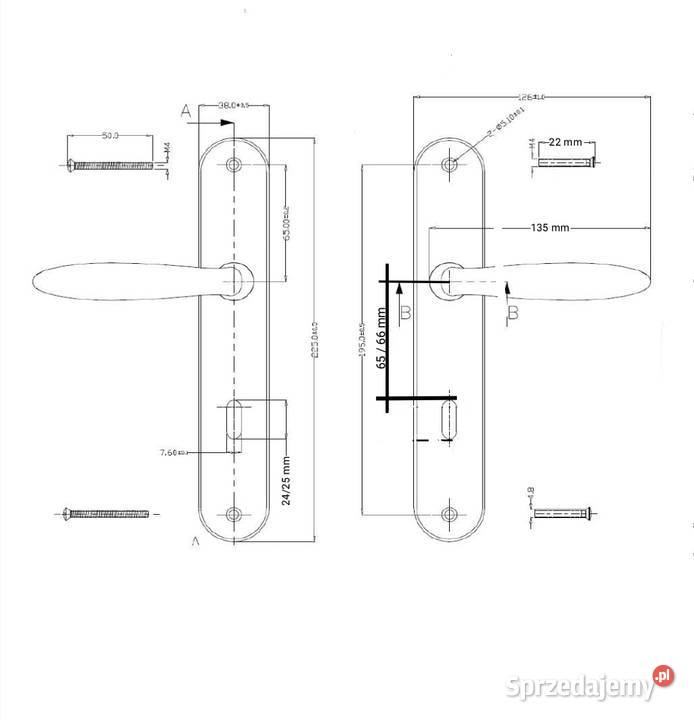 Klamka drzwiowa pokojowa Bricard 666467 klamka Zambrów sprzedam